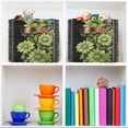 thumbnail image 6 of Yayeee 2 Pack Canvas Storage Basket with Handles for Shelves Fabric Bins Closet Organizer, Green Flowers, 6 of 8