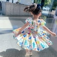 thumbnail image 3 of Girls Graffiti Backless Dress Party Princess Floral Dresses, 3 of 5