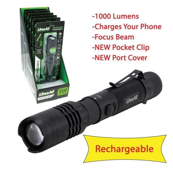 Promier LA-1000RFL-6-12 Litezall Rechargeable 1, 000 Lumen Light- Powerbank