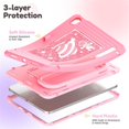 thumbnail image 4 of Heavy Duty Shockproof Case For iPad 2025 / 2022,Anti Drop Silicone+PC Layer Protective Case Handle Stand ,Shoulder Strap，Cartoon Pattern Three-layer Protective Tablet Cover,Pink,For iPad 2025 / 2022, 4 of 10