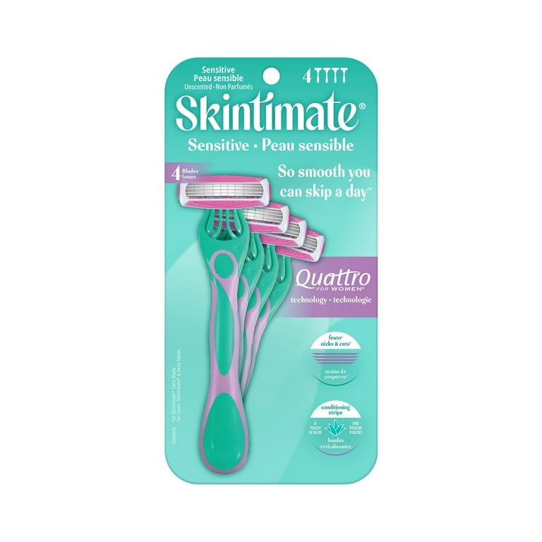 Skintimate 4-Blade Sensitive Disposable Womens Razors, 4 ct