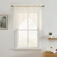 thumbnail image 3 of THD Bella Floral Rod Pocket Lace Short Cafe Swags for Small Windows - 28 x 36 Inch Length (Ivory Swags, Set of 2), 3 of 6