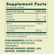 Spring Valley Omega-3 Fish Oil Soft Gels, Heart Health Dietary Supplement, 1000 mg, 60 Count