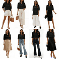 thumbnail image 3 of Women's Plus Size Tops Summer Cotton Floral Emboridered Button Down Short Sleeve Shirts Boho Mexican Button Up Shirts for Women Casual Loose Peasant Tunic-Black/422/G-M, 3 of 13