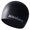 Black, variant on 7829 Silicone Swimming Caps Ear Protect Bathing Hat Waterproof Diving Hat for Unisex