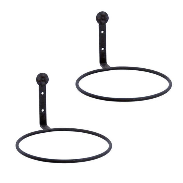 ACHLA Designs SFR-08-2 8 in. Anneau de Pot de Fleurs&44; Noir - Pack de 2