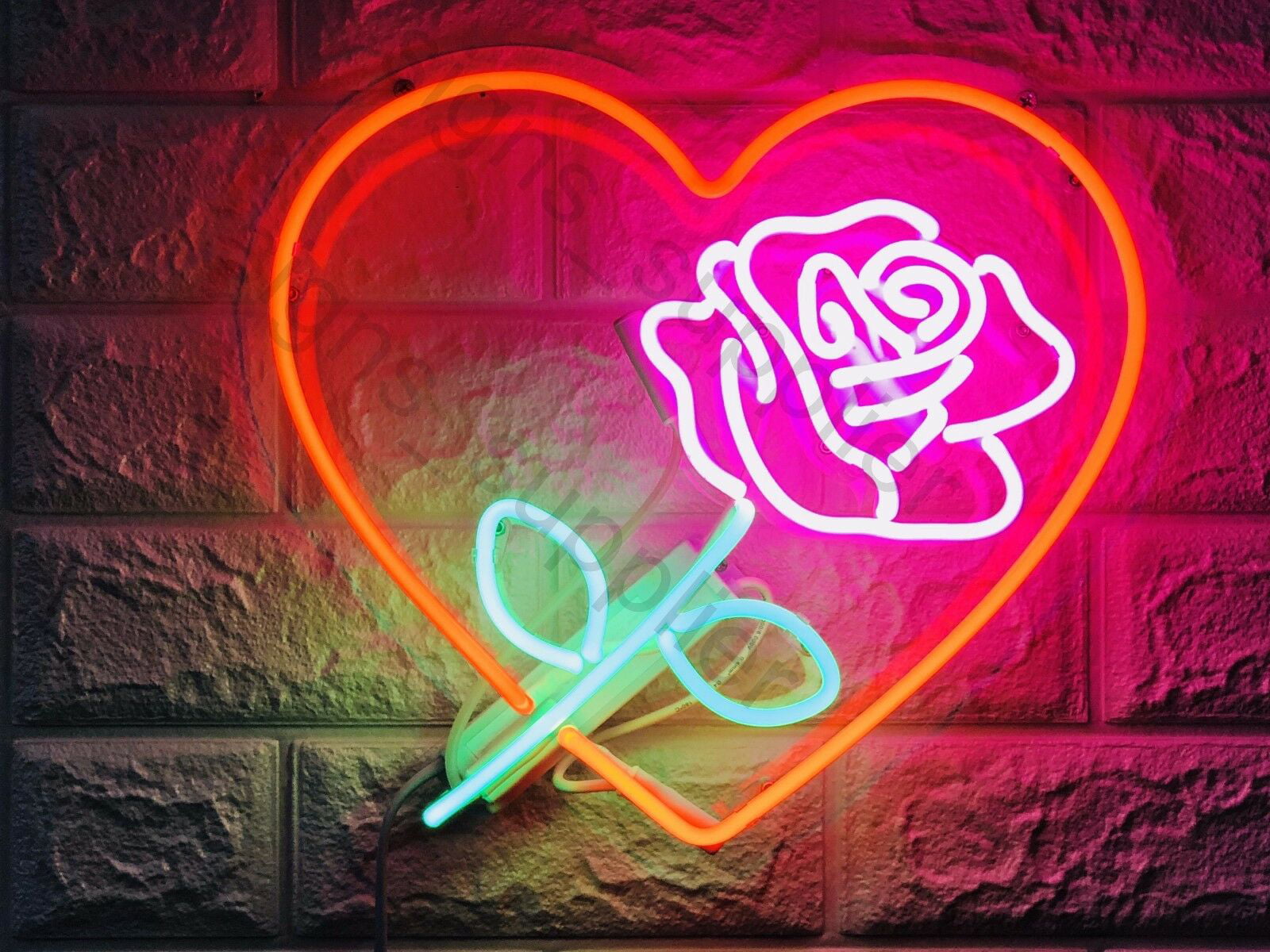 14"x14"Bloom Neon Sign Light Room Wall Hanging Handcraft Real Glass Tube Artwork 