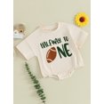 thumbnail image 3 of Suealasg Newborn Baby Boys Girls Bubble Romper Short Sleeve Crew Neck Letters Print Bodysuit Infant Summer One Piece Playsuit, 3 of 9