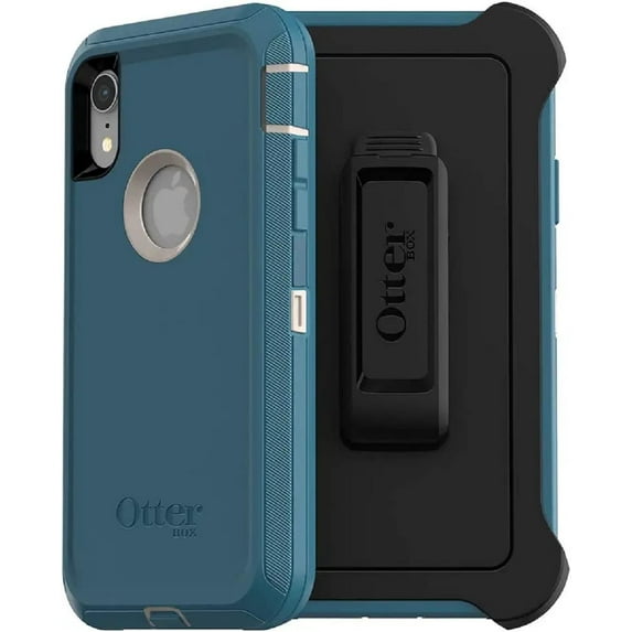OtterBox Defender Series Screenless Edition Case for iPhone XR Only - Holster Clip Included - Non-Retail Packaging - Big Sur Pale Beige/Corsair