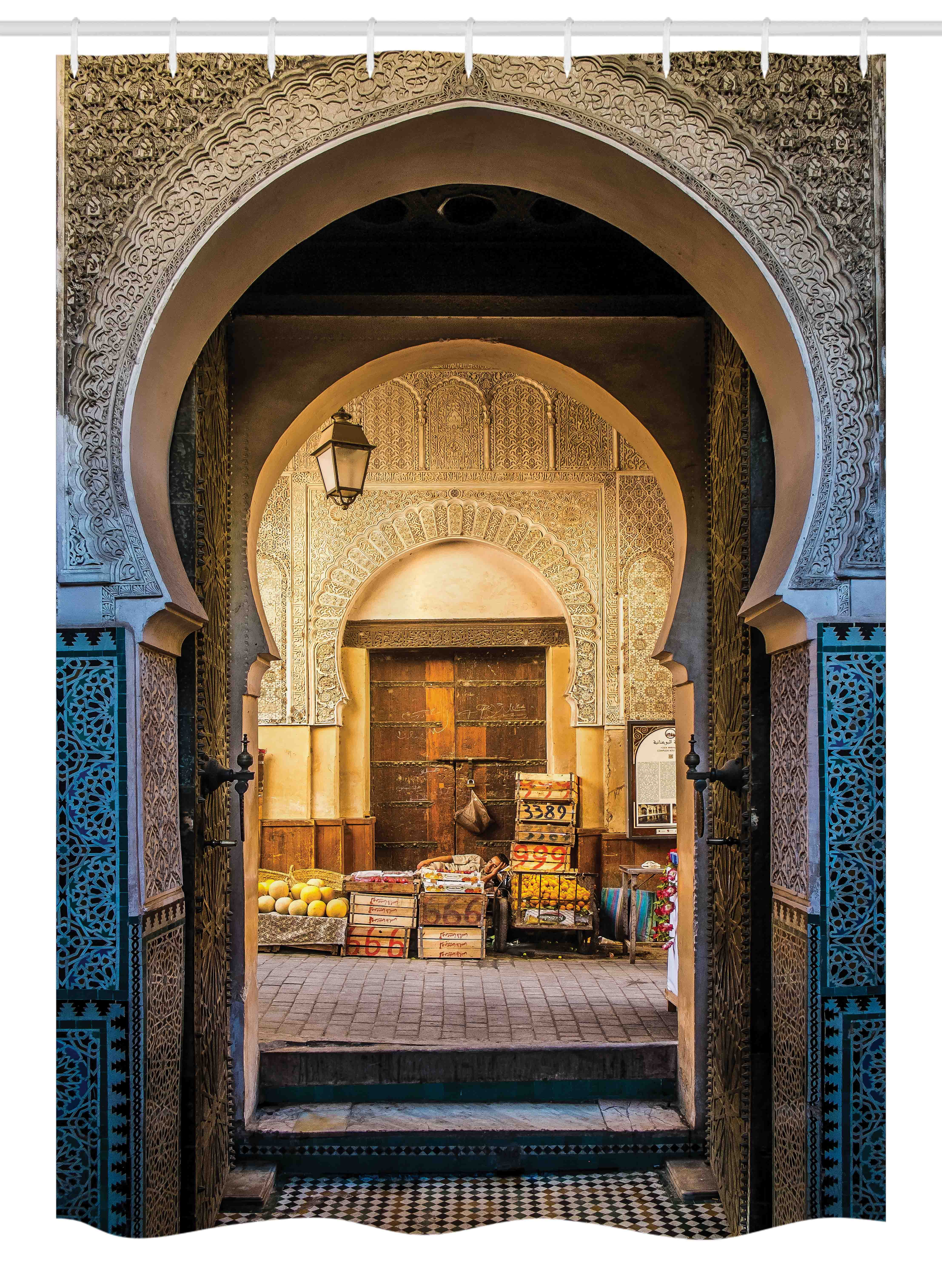 Moroccan Stall Shower Curtain, Typical Moroccan Door to Old Medina
