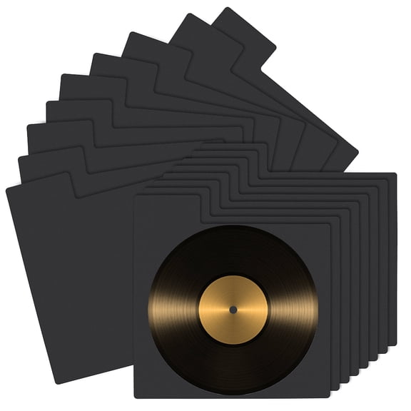 36pcs Plastic Vinyl Record Divider for Album CD DVD Media Book Shelf Storage Rectangle Black 350x320x0.3mm