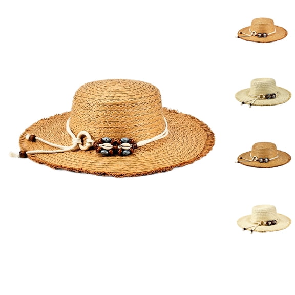 Yifymode Womens Beach Sun Straw Hat Summer Floppy Wide Brim Foldable Packable | Packable & Travel Friendly:Suitable for beach, outdoor activities