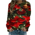 thumbnail image 2 of WXLWZYWL Womens Christmas Sweatshirts Cute Xmas Ugly 3D Graphic Print Sweaters Oversized Long Sleeve Round Neck Pullover Tops, 2 of 4
