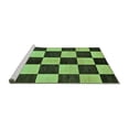 thumbnail image 2 of Ahgly Company Machine Washable Indoor Square Checkered Turquoise Blue Modern Area Rugs, 4' Square, 2 of 4