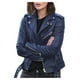thumbnail image 2 of Puntoco Chaqueta de piel sintética para mujer, manga larga, con cremallera, abrigo ajustado, chaqueta corta de otoño, liquidación Puntoco  Puntoco-5058, 2 of 4
