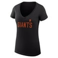 thumbnail image 2 of Women's G-III 4Her by Carl Banks  Black San Francisco Giants Dot Print V-Neck Fitted T-Shirt, 2 of 3