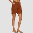 thumbnail image 3 of vigerkar High Waisted Shorts Women Cotton Button Detail Casual Shorts Vacation Short Pants with Pockets, Lightweight Classic Fit Summer Beach Travel (Coffee, S), 3 of 7