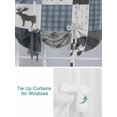 thumbnail image 3 of Vintage Pliad Tie Up Curtains for Windows 45 Inch Length Balloon Curtains Kitchen Adjustable Balloon Window Shade Farmhouse Bear Deer Trees Forest Checked Tie Up Bathroom Curtain Window 34"x45", 3 of 6