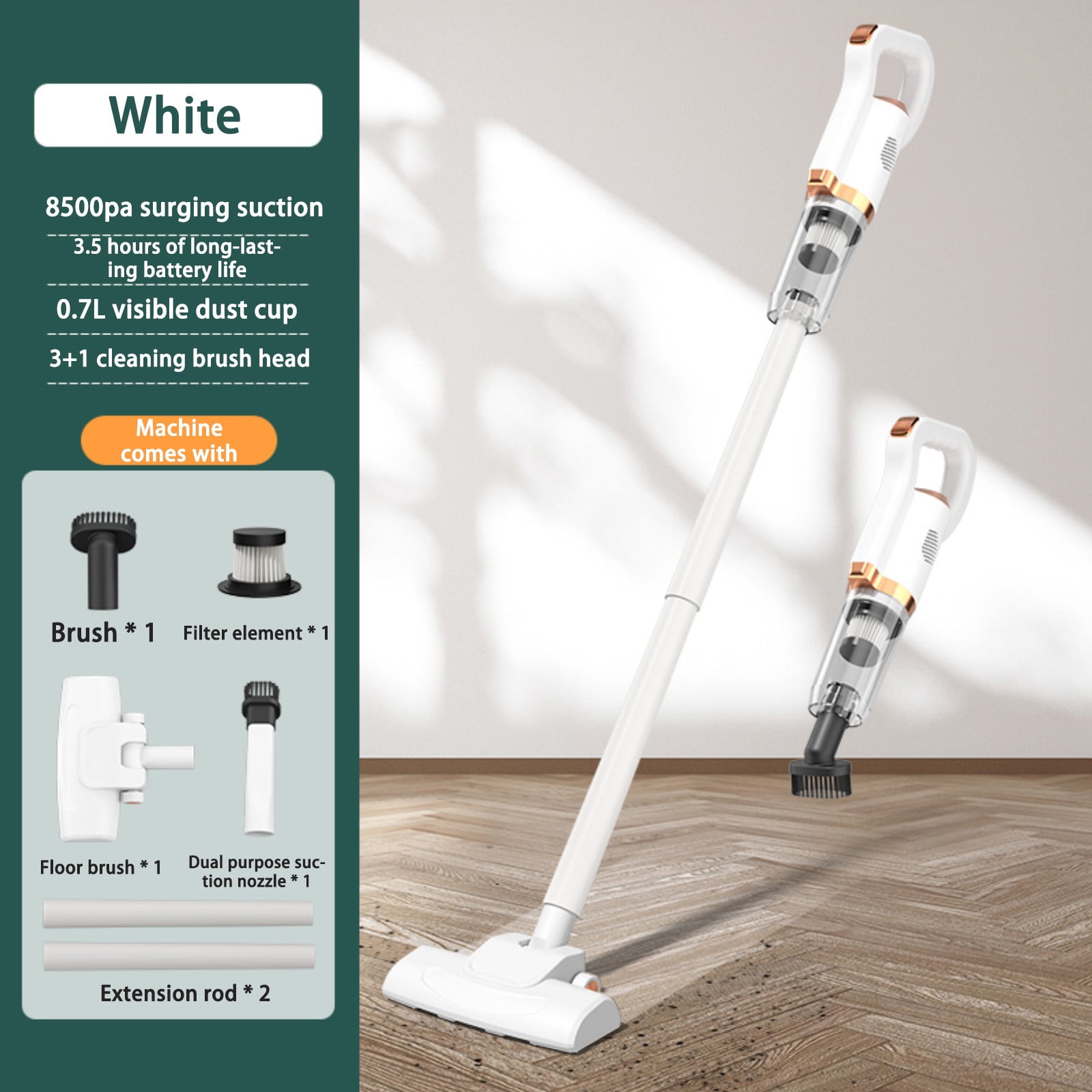 Save up to 50% Skegnu Portable Rechargeable Vacuum Cleaner With High Suction Capacity, Handheld Mop For Both Car And Home Use, Integrated Blower And Floor Mop Father's Day Gifts