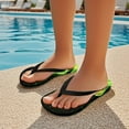 thumbnail image 5 of Psesaysky Boys Girls Flip Flops Green Flame Print Child Summer Slip-on Thong Sandals Beach Pool Water Shoes(Little/Big Kid) Size 3, 5 of 7