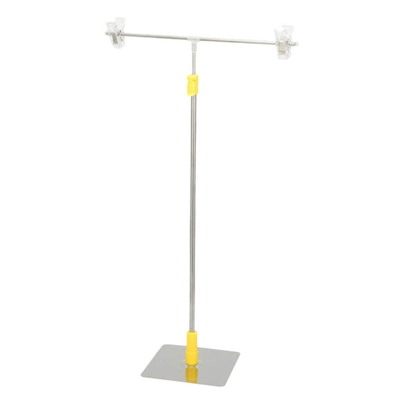LEORX Silver T Shaped Banner Stand with Telescopic Height for Business Displays