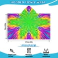 thumbnail image 2 of Colorful Tie Dye Star Flower Pattern Hooded Bath Towel，50"x30" for Ages 3 To 12 Kids, Quick Dry Lightweight Soft Microfiber Hood Beach Towel Cover Up for Kids, 2 of 7