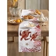 thumbnail image 3 of Summer Sea Turtle Table Runner, Nautical Watercolor Red Ocean Coral Starfish Seaweed Cotton Linen Kitchen Table Decoration Washable Dining Tabletop Runners for Home Party Decor 16x72 Inches, 3 of 9