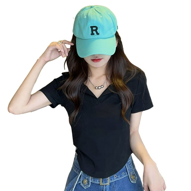 Blusas de manga corta con cuello para mujer, blusas de manga corta con cuello para mujer, blusas de manga corta con cuello para mujer, blusas de manga corta para mujer, de alto rendimiento