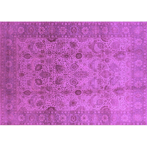 Ahgly Company Indoor Rectangle Oriental Purple Traditional Area Rugs, 8' x 10'