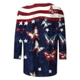 thumbnail image 3 of SCSAlgin Womens 3/4 Sleeve T-Shirts Crew Neck 4th of July Summer Graphic Tee Tops, 3 of 5