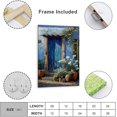 thumbnail image 4 of Lienzo canvas decorativo casa adobe mexicana color naranja con puertas azules, cactus y buganvilias, arte paisaje sudwest para sala y comedor., 4 of 7