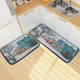 thumbnail image 7 of 2-Piece Kitchen Rugs Set Non-Slip Mats Carpet Floor for Kitchen, Bathroom (19.7"x27.6" & 19.7"x47.2") Town in Winter, 7 of 7