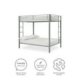 DHP Sidney Full over Full Metal Bunk Bed, Silver