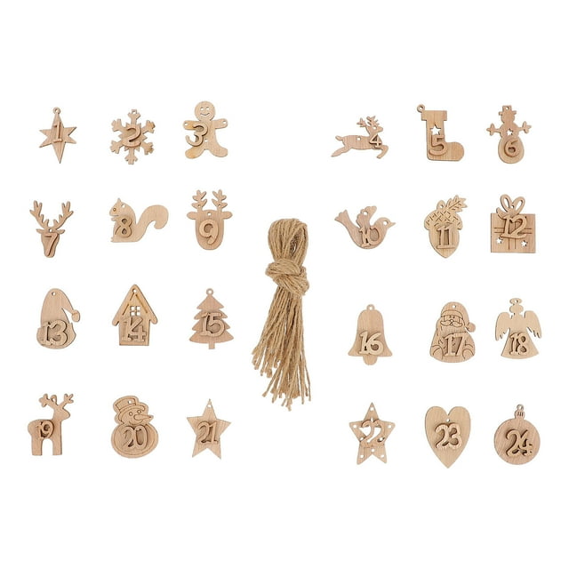 MasteelfCA 1 Set Christmas Carving Number Pendant Christmas Wooden Sign Number Sign