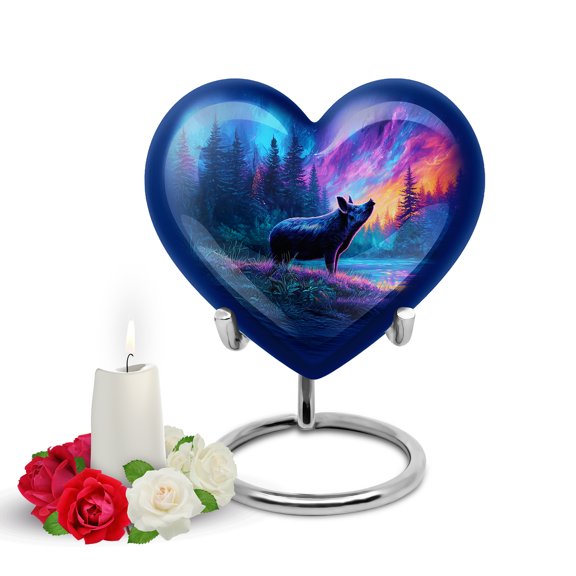Yatskia Pig Small Memorial Keepsake Urns for Human Ashes Adult Mother and Father, Mini Funeral Urn for Ashes Adult Dad, (Heart Pack of 1, 3 Inch)