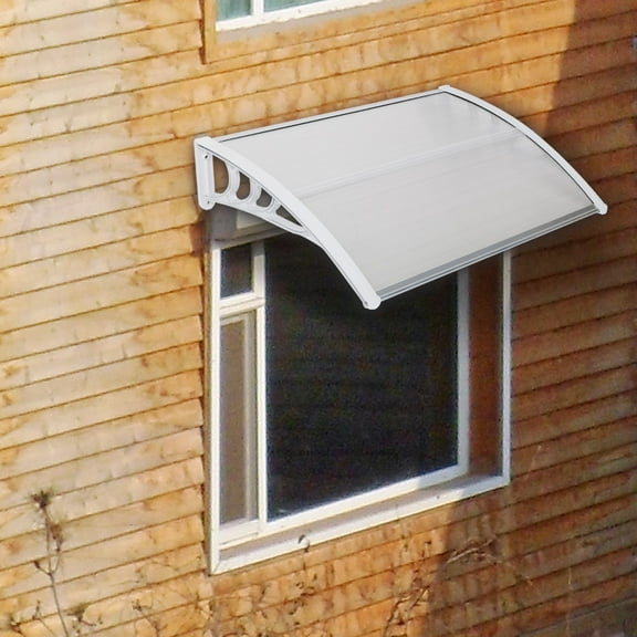 Topcobe 40"×30" Window Door Awning, Outdoor Patio Awning Sun Shade Canopy Sun Shetter,UV,Rain Snow Protection Hollow Sheet, Window Awning Overhead Cover Front Door Awning for Patio