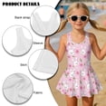 thumbnail image 4 of FOR U DESIGNS Girls One Piece Swimsuit with Skirt Comfortable Hawaiian Swimwear with Skirt Modest Beach Swim Dress 3-13 Years, Rabbit Lily Daisy, 4 of 7