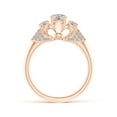 thumbnail image 2 of ANGARA Natural 3 Stone Diamond Fleur De Lis Engagement Ring in 14K Rose Gold for Women (Size-5.1mm| Color-K| Clarity-I3) | April Birthstone, Anniversary, Jewelry Gift for Women | Natural Diamond Ring, 2 of 9