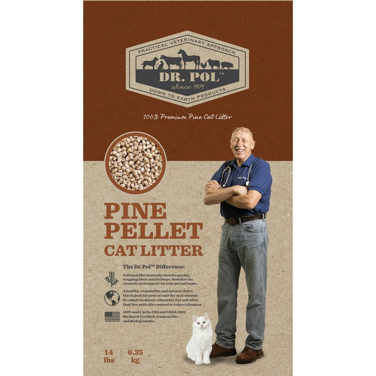 Dr. Pol Pine Pellet Cat Litter 14lb Bag Walmart