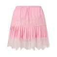 thumbnail image 5 of vigerkar Women Y2k Lace Slip Ruffle Mini Skirt Layered Pleated Casual Flowy Short Skirts 2025 Pink, L, 5 of 8