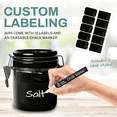 thumbnail image 3 of Black Ceramic Kitchen Airtight Canisters Set for Countertop with Wooden Spoons and Reusable Chalk Marker and Labels for Sugar, Coffee, Flour, Tea, 3 of 6
