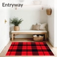 thumbnail image 3 of ODIKA 2'x3' Machine Washable Non-Slip Area Rug, Buffalo Lattice Holiday Farmhouse Doorway Welcome Accent High Traffic Rug with Pad, Red, 618467, 3 of 8