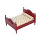 thumbnail image 2 of Muebles de casa de muñecas en miniatura Casa de muñecas de madera Muebles de cama doble de madera rojo, 2 of 8