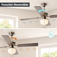 thumbnail image 3 of Ventilador de Techo 42" 4 Aspas 3 velocidades 40w E27 1 Luz LámparaYa  23075-3, 3 of 7
