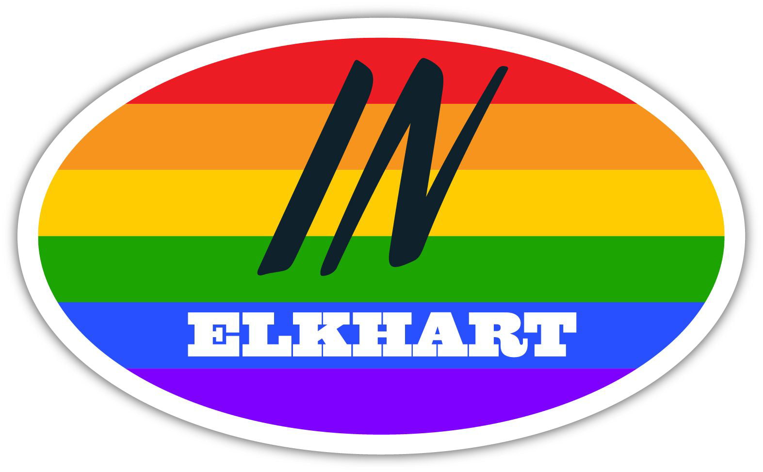 Elkhart IN Indiana Elkhart County Rainbow Pride Flag 6 Stripes Pride