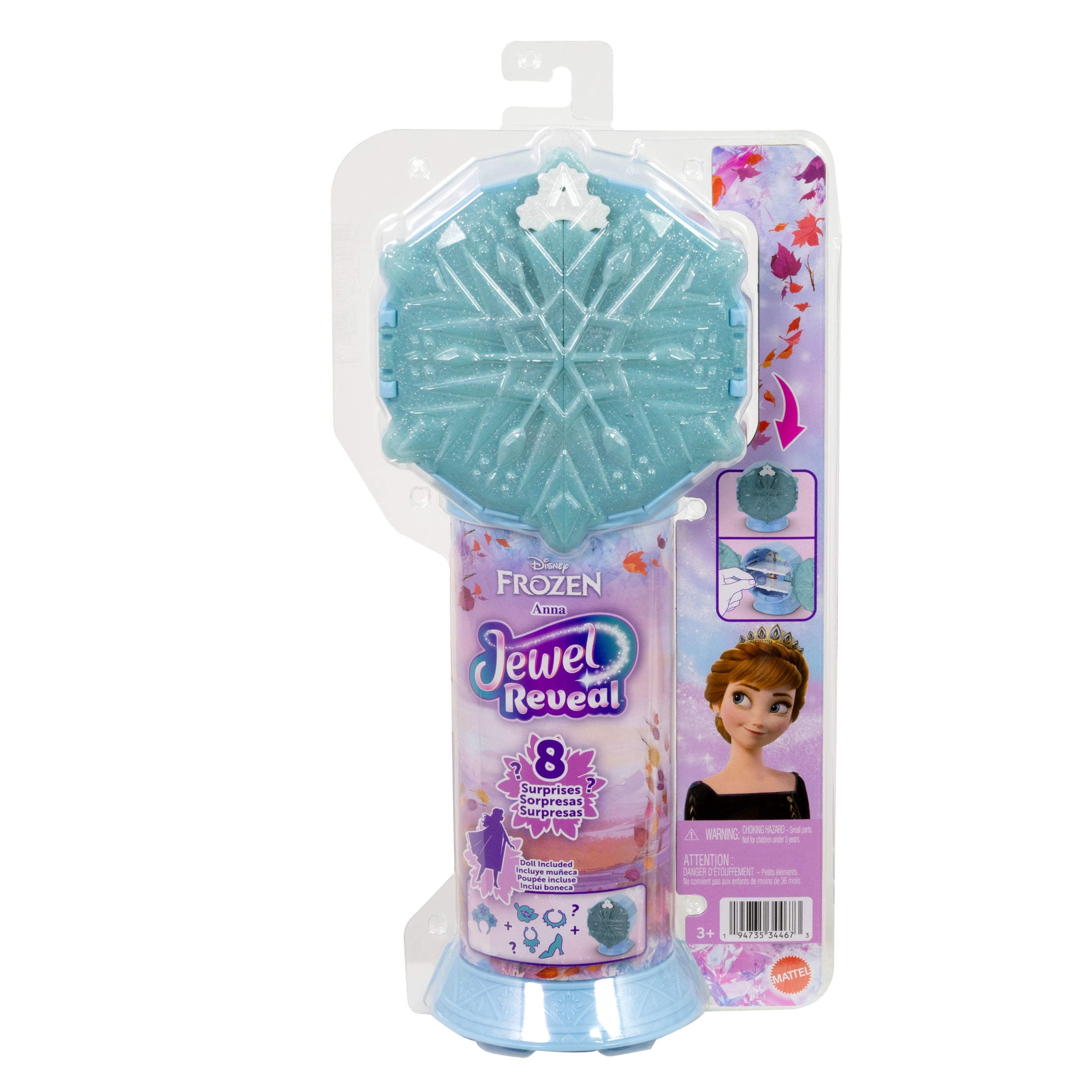 Disney Frozen Jewel Reveal Anna Fashion Doll with 8 Surprises Including Gem Box & Accessories