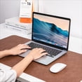 thumbnail image 7 of Vintage PU Leather Desk Pad, Cup Ring Resistant Non-Slip Large Desk Mat for Office Home, Fits Laptop/Mouse (15.75"x31.5", Green), 7 of 7