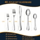 thumbnail image 5 of Juego de cubiertos de acero inoxidable de 40 piezas para 8 personas, cubiertos resistentes, juego de tenedores, cucharas y cuchillos pulidos con efecto espejo, utensilios reutilizables para la cocina, 5 of 8
