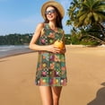 thumbnail image 3 of Pofeuu different patchwork Print Women's Sleeveless Dress, Loose Fit Summer Dress, Casual Tank Dress for Women, 3 of 7