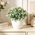 thumbnail image 5 of Leodye 1PCS Mini Simulated Green Bonsai Potted Plant Artificial Desktop Ornament Natural Style Faux Flower Decor for office Bedroom Table Layout -6.3x6.3x6.3in, 5 of 6